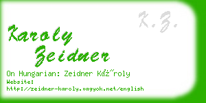 karoly zeidner business card